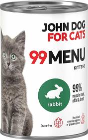 John Dog for Cats 99 MENU Adult Rabbit Mokra Karma z królikiem dla kociąt 400g