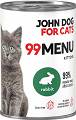 John Dog for Cats 99 MENU Adult Rabbit Mokra Karma z królikiem dla kociąt 400g