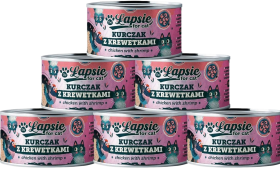 Łapsie Adult Mokra Karma z kurczakiem i krewetkami dla kota 12x80g PAKIET