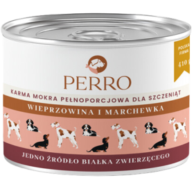 Perro Junior Mokra Karma z wieprzowiną i marchewką dla szczeniaka 410g