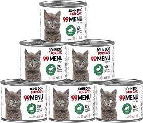 John Dog for Cats 99 MENU Adult Rabbit Mokra Karma z królikiem dla kociąt 6x200g PAKIET