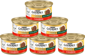 Gourmet Gold Succulent Delights Kot Mokra Karma z wołowiną (sos) 12x85g PAKIET