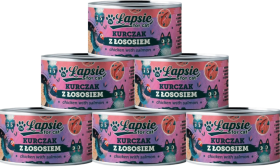 Łapsie Adult Mokra Karma z kurczakiem i łososiem dla kota 12x80g PAKIET