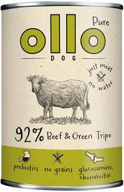 Ollo Pure Beef&Green Tripe Mokra Karma ze żwaczami i wołowiną dla psa 400g 