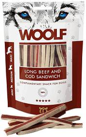 Woolf Long Beef and Cod Sandwich przysmak 100g