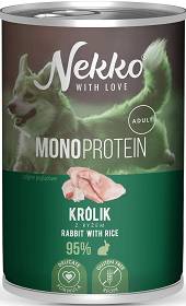 Nekko Monoprotein Adult Mokra Karma z królikiem dla psa 400g