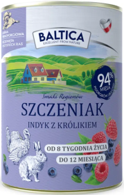 Baltica Smaki Regionów Puppy Mokra Karma z indykiem i królikiem dla szczeniaka 400g