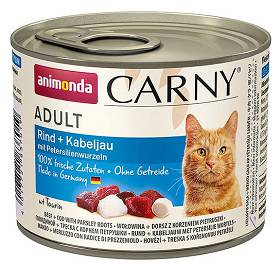 Animonda Carny Kot Adult Mokra Karma z wołowiną i dorszem z pietruszką 200g