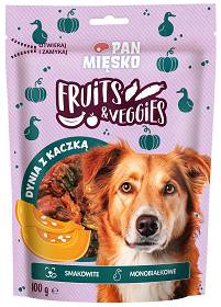 Pan Mięsko Fruits&Veggies Przysmak z dynią i kaczką dla psa 100g