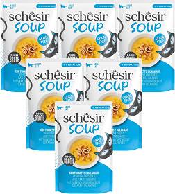 Schesir Soup Adult Tuna&Squids in Broth Mokra Karma z tuńczykiem i kalmarami dla kota 12x40g PAKIET