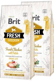 Brit Fresh Pies Adult Chicken with Potato Sucha Karma z kurczakiem 2x12kg DWU-PAK