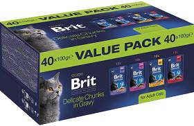 Brit Premium Kot  Adult Chunks in Gravy Value Pack Kawałki w sosie 40x100g PAKIET