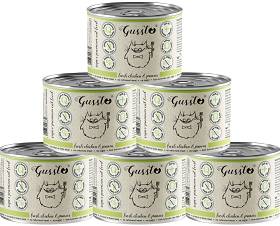 Gussto Fresh Kot Chicken & Prawns Mokra Karma z kurczakiem 6x200g PAKIET
