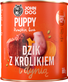 John Dog Pumpkin Line Junior Mokra Karma z dzikiem, królikiem i dynią dla psa 800g