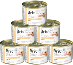 Brit Veterinary Diet Pies Hepatic Turkey&Pea Mokra Karma z indykiem 6x200g PAKIET