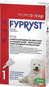 KRKA Fypryst Spot On krople na pchły i kleszcze dla psa 2-10kg dla psa (1 pipeta 0.67ml)