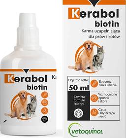 Vetoquinol Kerabol Biotin Preparat na skórę i sierść dla psa i kota 50ml
