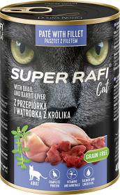 Super Rafi Kot Adult Mokra Karma z przepiórką i wątróbką z królika dla kota 400g