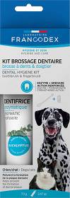 Francodex Zestaw do szczotkowania zębów dla psów i kotów szczoteczka i pasta enzymatyczna 70g