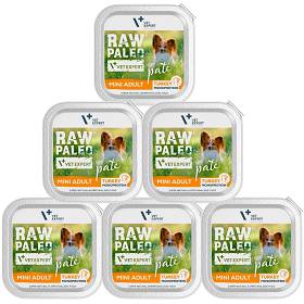 VetExpert Raw Paleo Pate Adult Mini Mokra Karma z indykiem dla psa 24x150g PAKIET