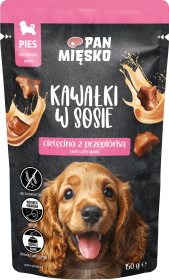 Pan Mięsko Pies Puppy Mokra Karma z cieleciną i przepiórką 150g