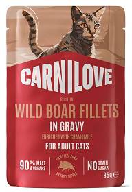 Carnilove Kot Adult Wild Boar Fillets in Gravy Mokra Karma z dzikiem 85g