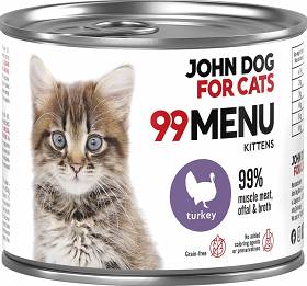 John Dog for Cats 99 MENU Kitten Turkey Mokra Karma z indykiem dla kociąt 200g