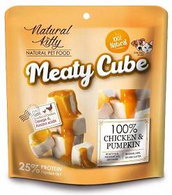 Natural Kitty Meaty Cube Kostki z kurczaka i dyni dla kota 60g